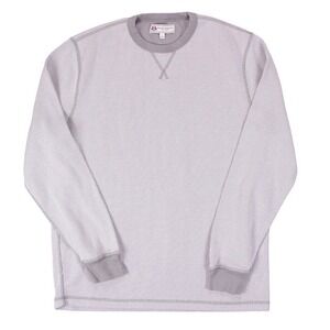 Wallace & Barnes Mens L Gray‎ Crew Neck Long Sleeve Waffle Knit Sweater